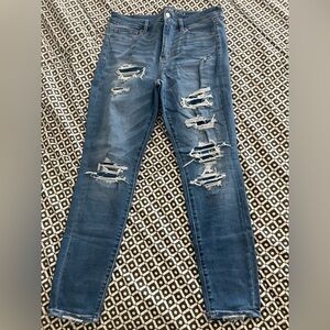 American Eagle Outfitters distressed hi-rise jegging